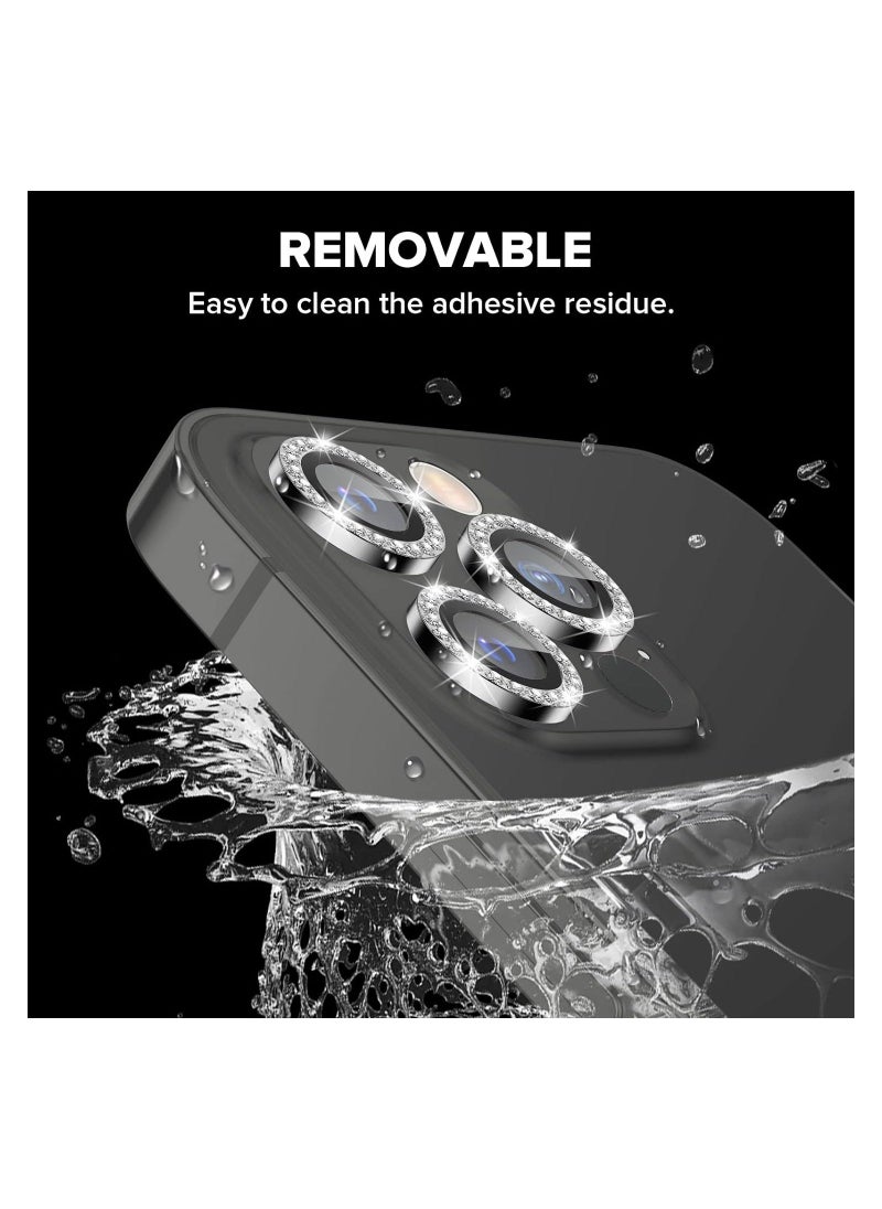 Raxoom Compatible for iPhone 13 Pro Max(6.7â€™â€™) iPhone 13 Pro(6.1â€™â€™) 2021 Camera Lens Protector, 9H Tempered Glass Film Full Cover Glitter Diamond Sticker Accessories for iPhone 13 Pro/Pro Max - Image 4