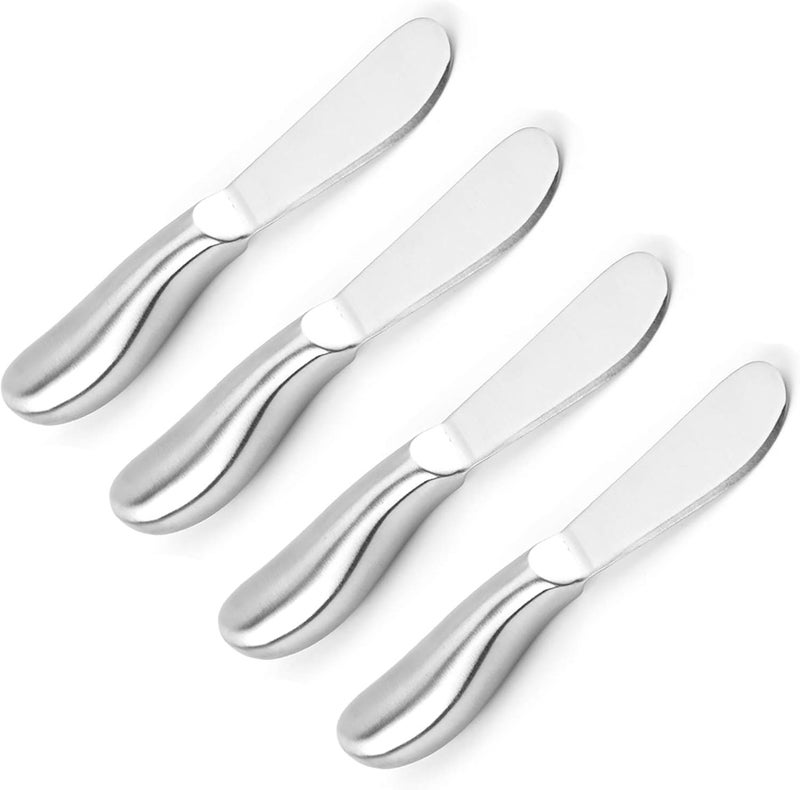 VANRA Spreader Knife Set 4-Piece Butter Knife Stainless Steel Cheese Knife Set Small Bread Cream Knives 5.3-inch - Image 1