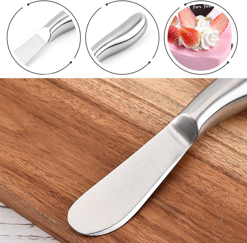 VANRA Spreader Knife Set 4-Piece Butter Knife Stainless Steel Cheese Knife Set Small Bread Cream Knives 5.3-inch - Image 3
