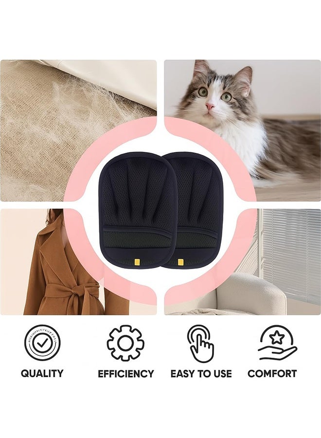 2-Pack Electrostatic Pet Hair Removal Gloves – Grooming Gloves for Cats & Dogs, Long-Haired Cat Brush, Static Remover, Pet Hair Cleaner for Furniture & Clothes, Essential Dog Accessories - Image 4