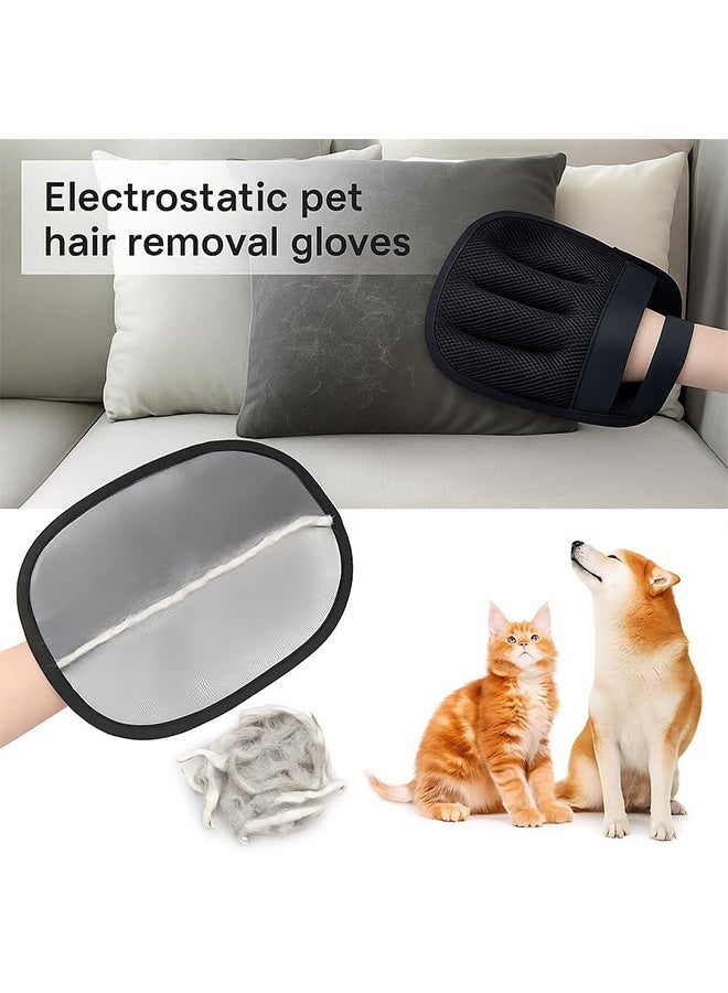 2-Pack Electrostatic Pet Hair Removal Gloves – Grooming Gloves for Cats & Dogs, Long-Haired Cat Brush, Static Remover, Pet Hair Cleaner for Furniture & Clothes, Essential Dog Accessories - Image 3