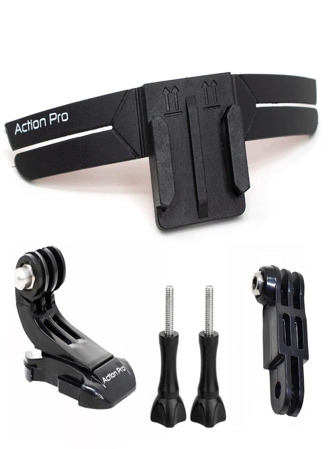 Action Pro Adjustable Helmet Chin Mount Strap Kit with Long Straight Joint, J Hook & Thumb Screws | Compatible with GoPro Hero 13/12/11/10/9/8/7/6/5/4, Insta360, SJCAM & DJI Osmo Action Cameras - Image 1
