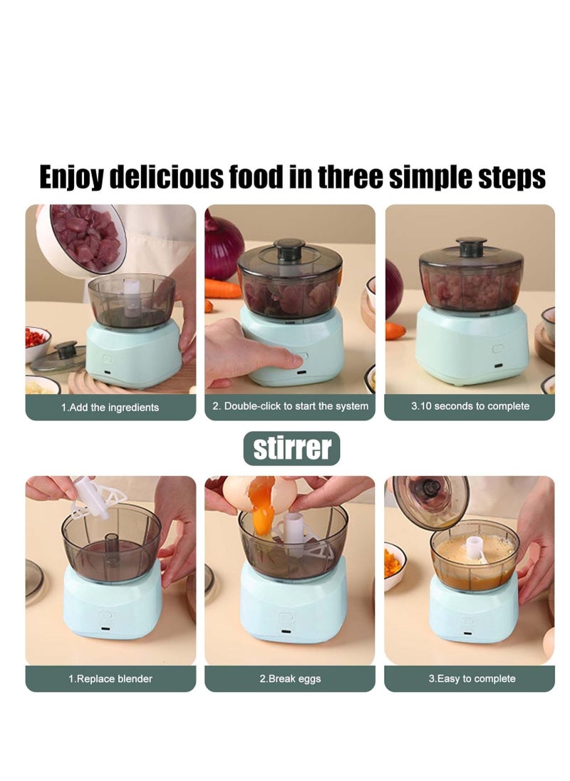 Generic Electric Kitchen Chopper, 350 ml, Mini Electric Onion Chopper, Onion Cutter, Electric Vegetable Cutter, Multi-Chopper, Blender Chopper with 3 Blades, Kitchen Accessories for Vegetables, Fruit  - Image 4