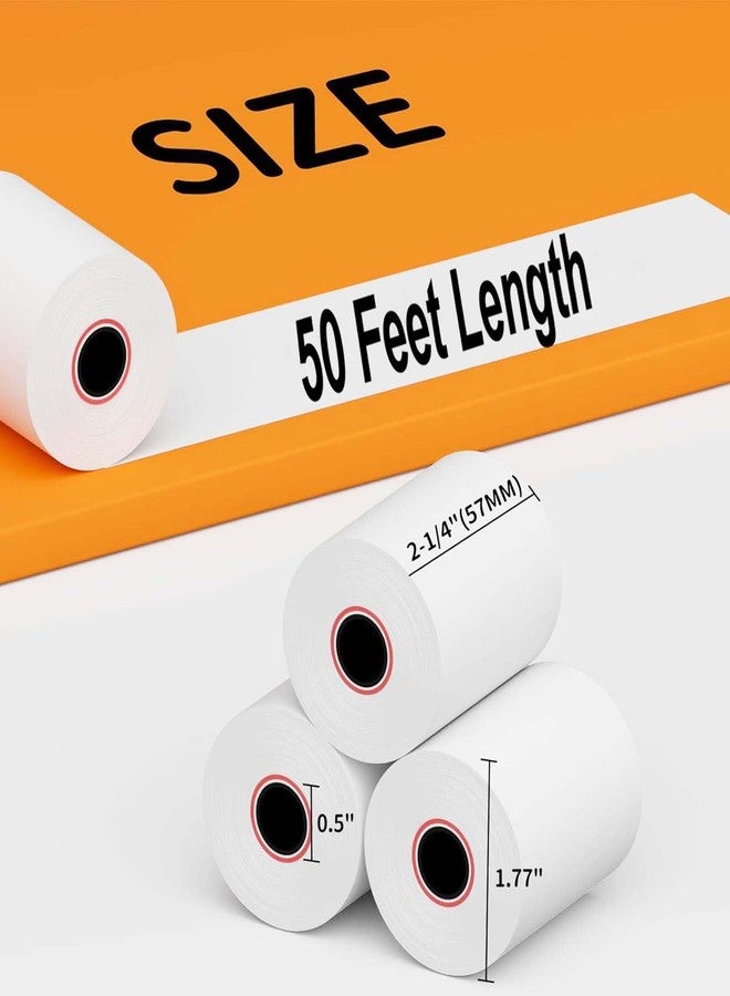 MBLABEL (50 Rolls) 2 1/4 x 50 Thermal Paper Receipt Rolls Premium Quality Paper fits all Credit Card Terminals - Image 2