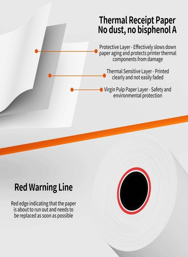 MBLABEL (50 Rolls) 2 1/4 x 50 Thermal Paper Receipt Rolls Premium Quality Paper fits all Credit Card Terminals - Image 3