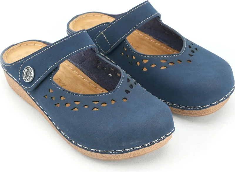 جيزر Summer Women's Inner Sole Leather Velcro Slippers