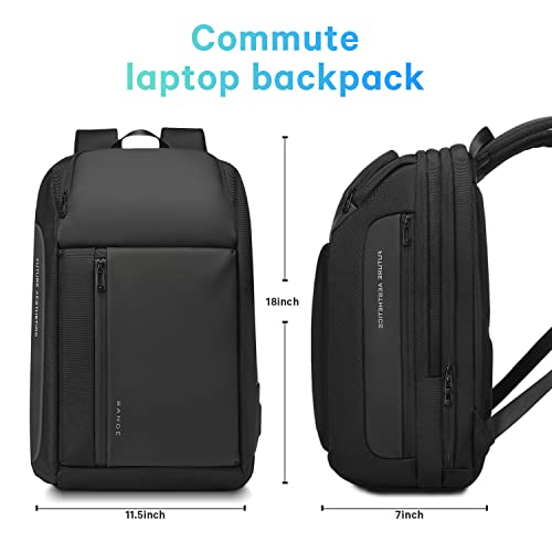 BANGE حقائب سفر BANGE، حقيبة ظهر محمولة للكمبيوتر المحمول لرحلات الطيران، حقيبة ظهر مقاومة للماء بحجم 15.6 بوصة للرجال والنساء - Image 4
