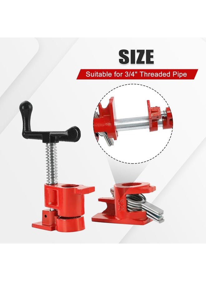 FLKQC 3/4" Wood Gluing Pipe Clamp Set, Heavy Duty Cast Iron Quick Release Pipe Clamps for Woodworking (4 Pack) - Image 2