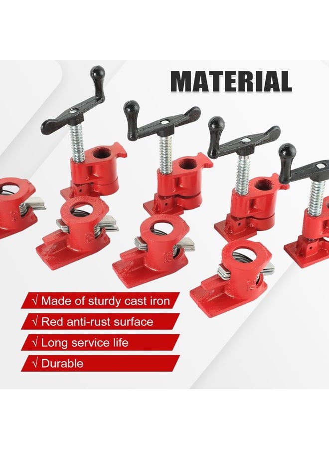 FLKQC 3/4" Wood Gluing Pipe Clamp Set, Heavy Duty Cast Iron Quick Release Pipe Clamps for Woodworking (4 Pack) - Image 3