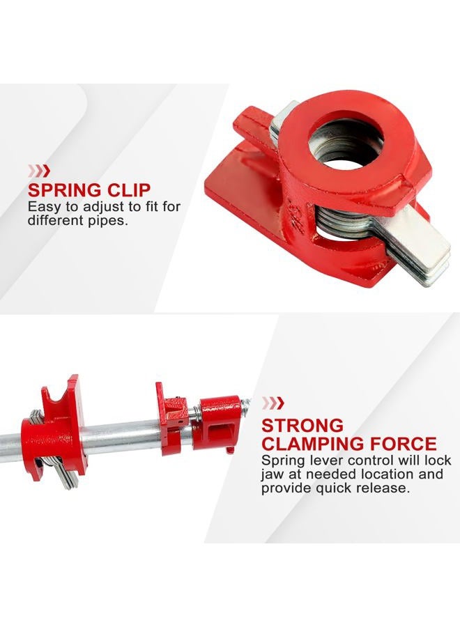 FLKQC 3/4" Wood Gluing Pipe Clamp Set, Heavy Duty Cast Iron Quick Release Pipe Clamps for Woodworking (4 Pack) - Image 4