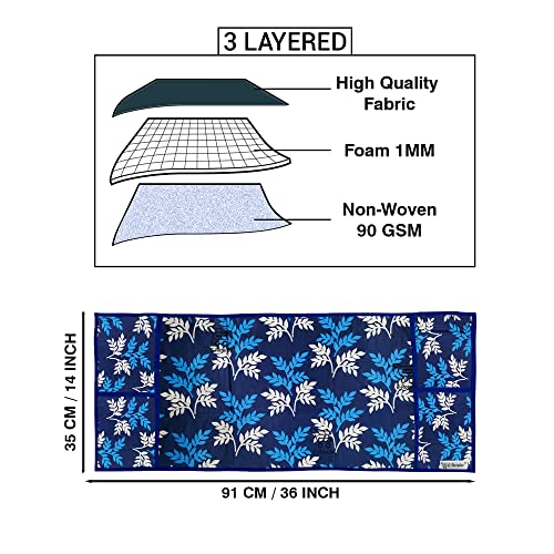 E-Retailer® Polyester 3-Layered Microwave Oven Top Cover With 4 Utility Pockets Suitable for Upto 30 Liter (Color- Blue, Size-36x14 In) - Image 3