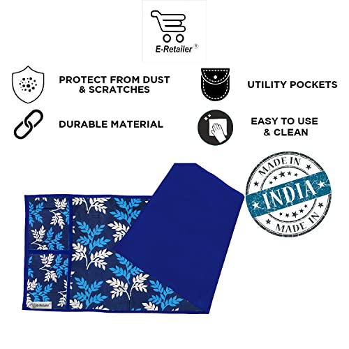 E-Retailer® Polyester 3-Layered Microwave Oven Top Cover With 4 Utility Pockets Suitable for Upto 30 Liter (Color- Blue, Size-36x14 In) - Image 4