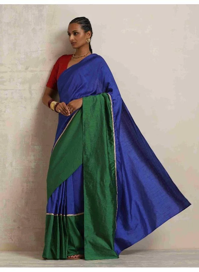 ترو برونز trueBrowns Blue Silk Ready To Wear Saree