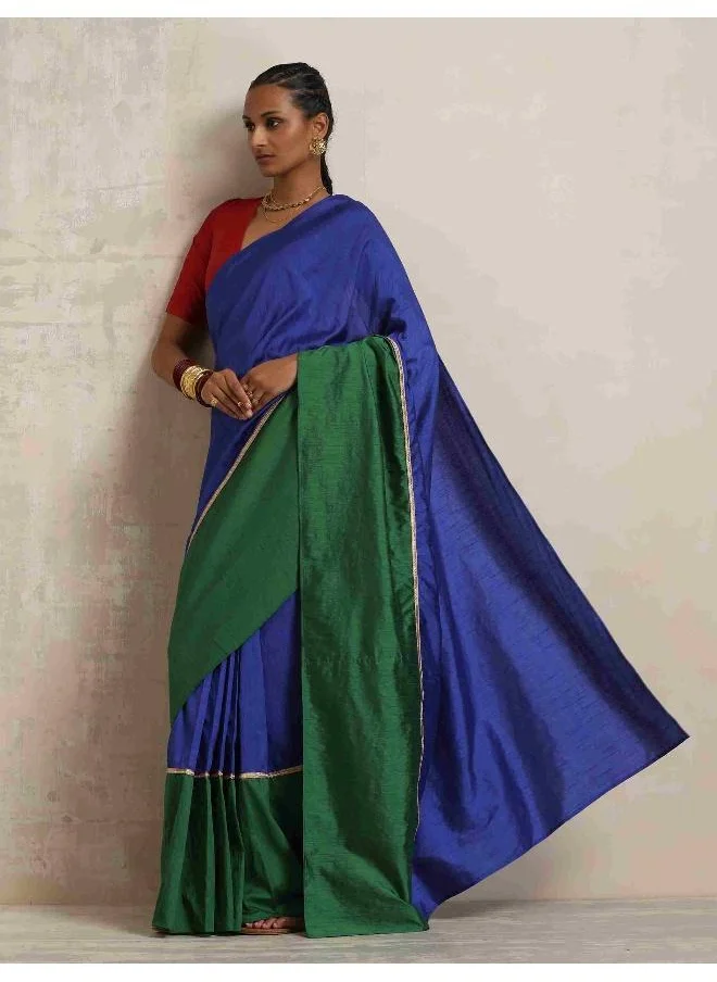 trueBrowns Blue Silk Ready To Wear Saree