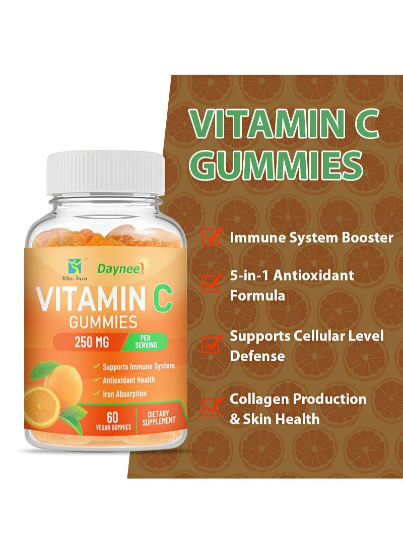 Wins Town - 60 Count Vitamin C Gummies ，Supports lmmune System，Antioxidant Health，lron Absorption - Image 1