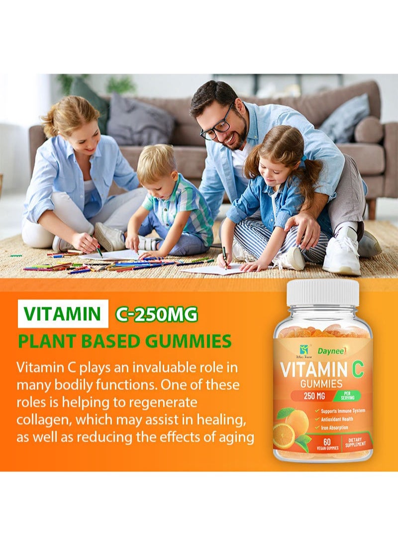 Wins Town - 60 Count Vitamin C Gummies ，Supports lmmune System，Antioxidant Health，lron Absorption - Image 1