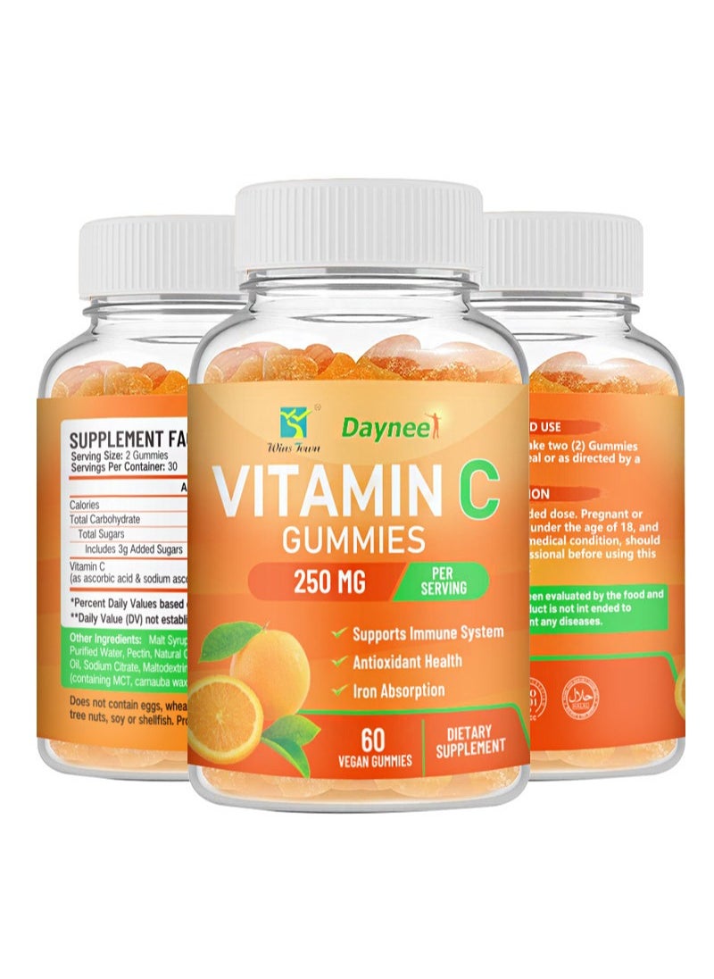 Wins Town - 60 Count Vitamin C Gummies ，Supports lmmune System，Antioxidant Health，lron Absorption - Image 1