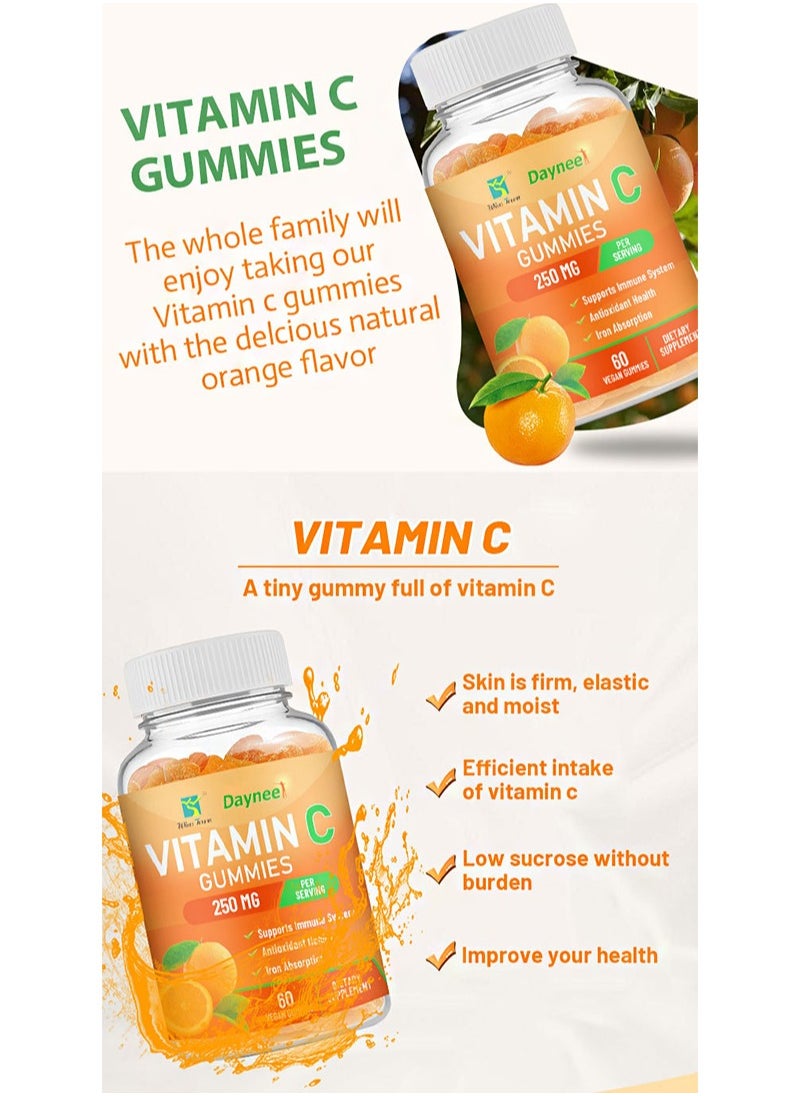 Wins Town - 60 Count Vitamin C Gummies ，Supports lmmune System，Antioxidant Health，lron Absorption - Image 1