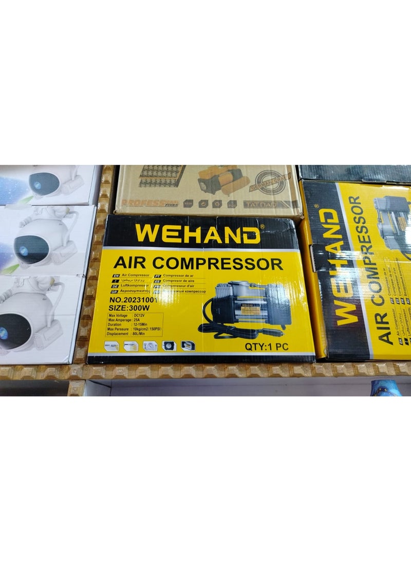WEHAND This 2-cylinder air compressor is an easy-to-use tool designed to meet your inflation needs efficiently and quickly. With its robust design and multiple features, it's the ideal choice for cars, motorcycles, and other diverse applications. - Image 2