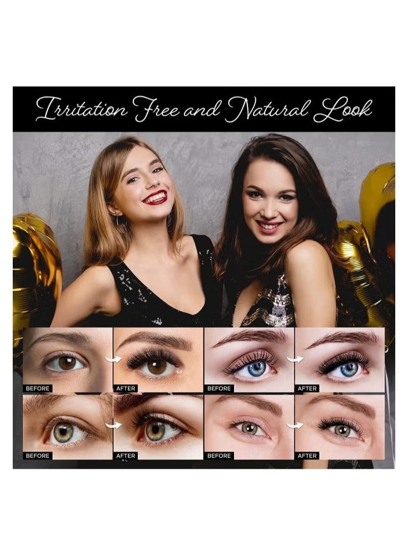 Magnetic Eyelashes, 1Pcs Glue-free Magnetic Eyelash Clip with 2 Pairs Magnetic False Eyelashes, 0.2mm Ultra Thin Magnet, Natural Look Thick Look, Reusable 3D False Eyelashes, DIY Makeup - Image 2