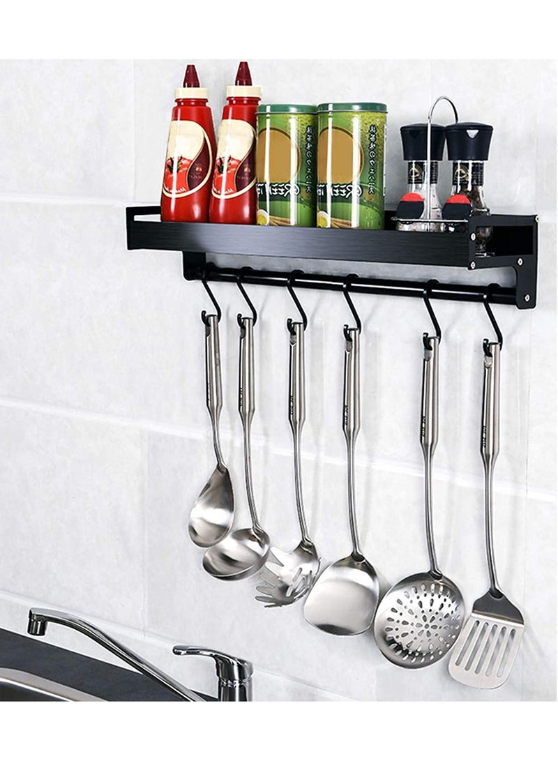 DubaiGallery Kitchen Organizer Storage Wall Mount Spice Racks Aluminum Racks Utensils Spoon Hanger Hook Kitchen Accessories Supplies - Image 3