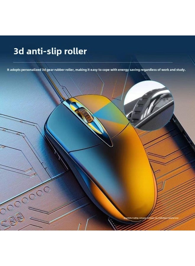 ماوس سلكي USB كتم الصوت بدون صوت للرجال والنساء كمبيوتر مكتبي كمبيوتر محمول للأعمال الرياضية الإلكترونية ماوس لعبة - اللون: 1.3 متر سلكي أسود غير لامع (توهج ملون) + لوحة ماوس - Image 3