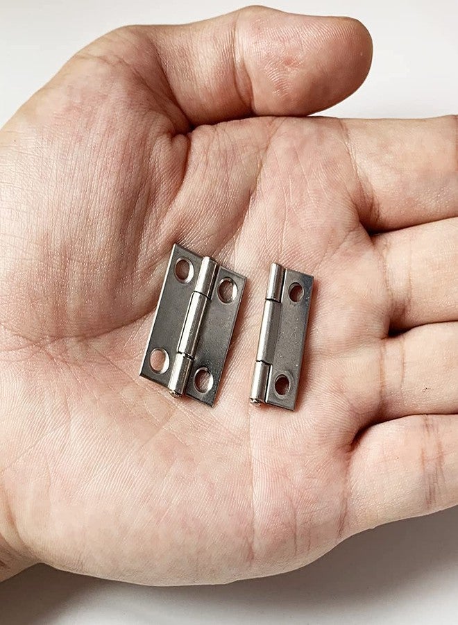 MEDBUDDY™ Silver Folding Butt Hinges Small Hinges Mini Door Hinges for Case Wooden Jewelry Box Lid Crafts (25mm x 20mm) Size 1-inch Approx. (Pack of 20) - Image 4