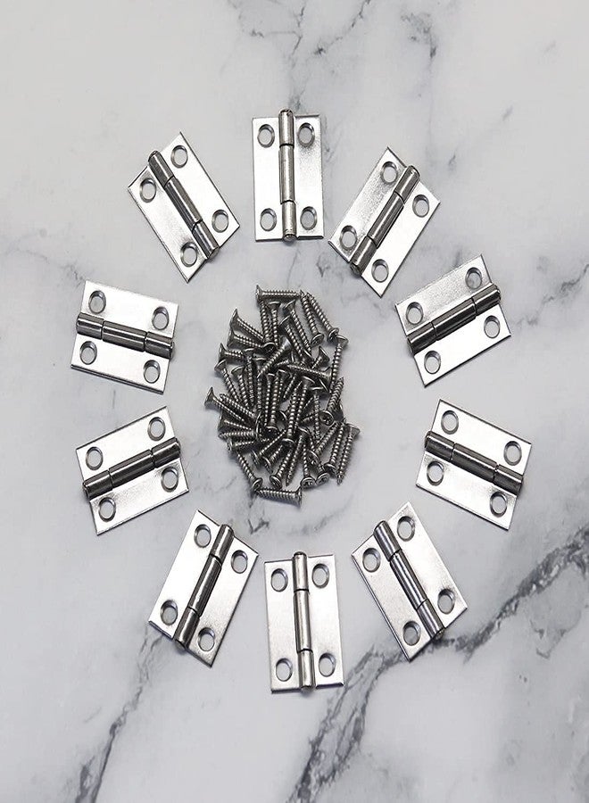 MEDBUDDY™ Silver Folding Butt Hinges Small Hinges Mini Door Hinges for Case Wooden Jewelry Box Lid Crafts (25mm x 20mm) Size 1-inch Approx. (Pack of 20) - Image 2