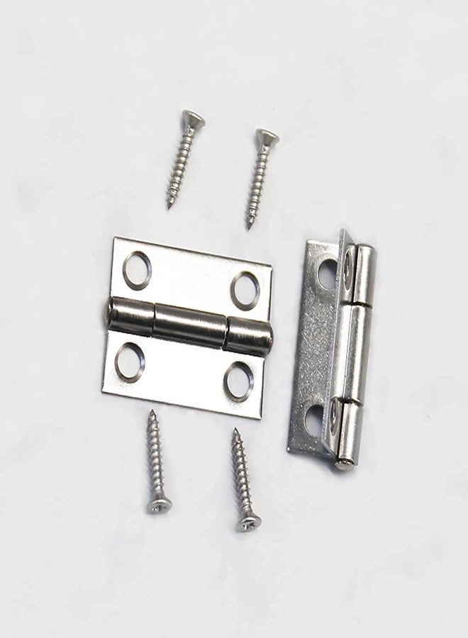 MEDBUDDY™ Silver Folding Butt Hinges Small Hinges Mini Door Hinges for Case Wooden Jewelry Box Lid Crafts (25mm x 20mm) Size 1-inch Approx. (Pack of 20) - Image 1