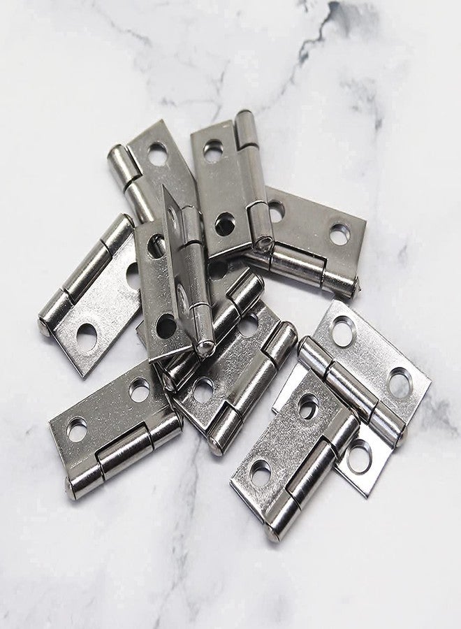 MEDBUDDY™ Silver Folding Butt Hinges Small Hinges Mini Door Hinges for Case Wooden Jewelry Box Lid Crafts (25mm x 20mm) Size 1-inch Approx. (Pack of 20) - Image 3