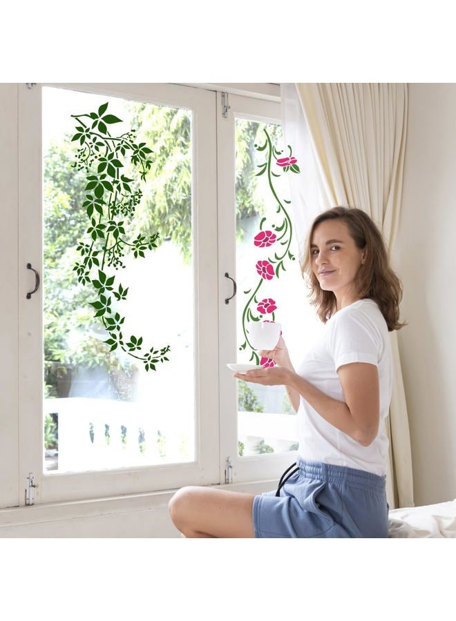 Keluna Leaf Vine Stencils for Painting - 16 Pcs Leaves Wall Stencils for Crafts Reusable, Flower Painting Stencils, Floral Spring Template for Painting on Wood Canva Home Decor - Image 2