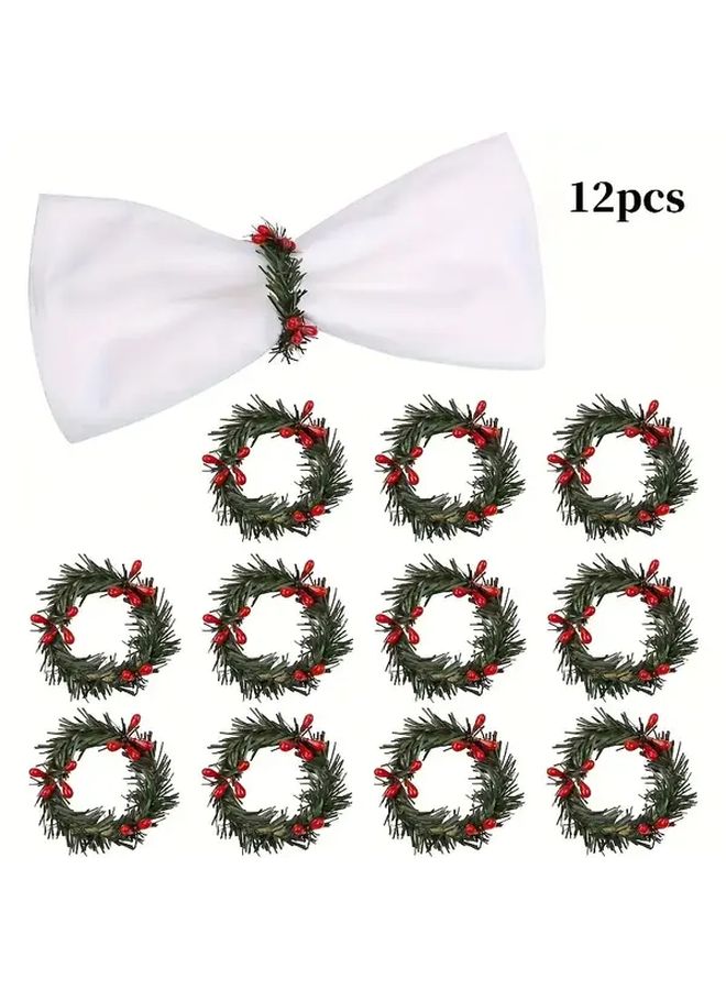 12 Piece Set Reusable Elegant Napkin Rings for Holiday Banquet Table Decorations - Image 1