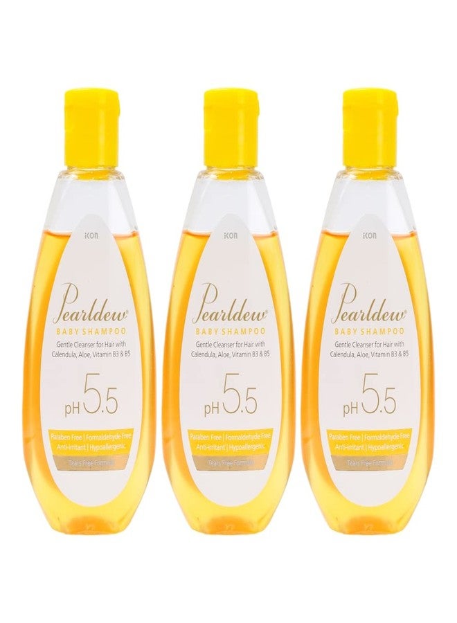 Pearldew Baby Shampoo 100 ml | With Calendula, Aloe Vera, and Vitamin B3 & B5 | pH 5.5 | Paraben Free | Sulphate Free | Formaldehyde Free | Pure & Gentle Tears Free Formula (Pack of 3) - Image 1