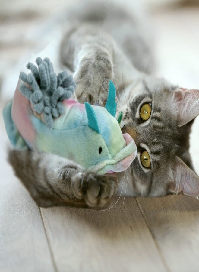 Furhaven 2-Pack Cat Toys w/ 2x Catnip Bags for Indoor Cats, Washable & Durable w/ Refillable Catnip Pocket - Plush Sea Slug Cat Toy Set - Blue/Tie Dye, Set of 2 - Image 5