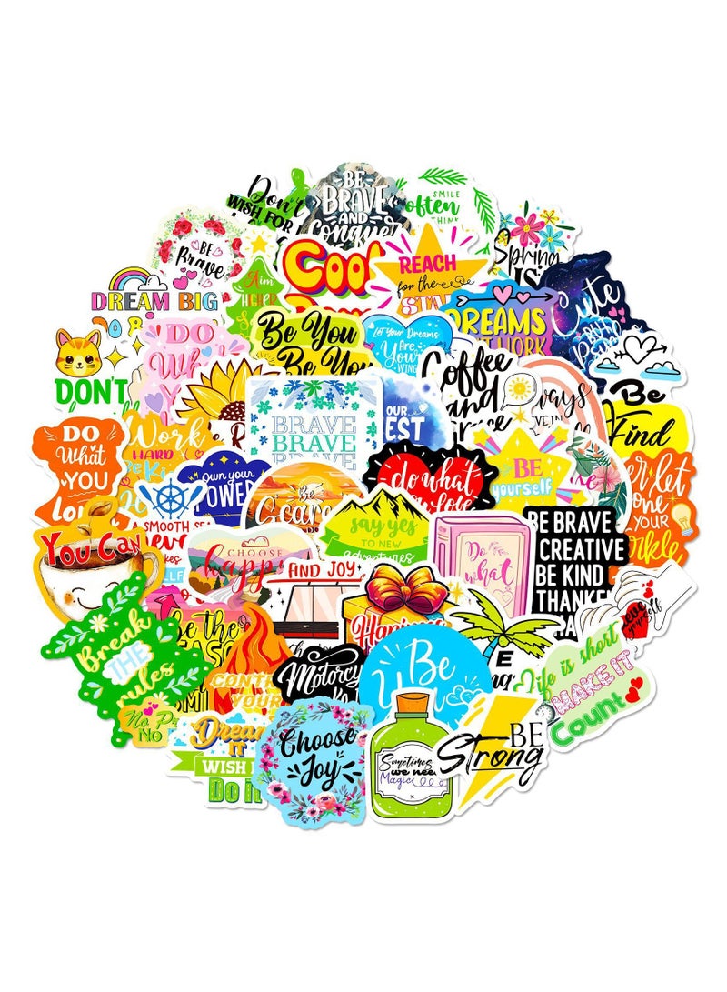 Inspirational Stickers 50Pcs Motivational Stickers for Water Bottles Positive Quote Stickers for Journaling Scrapbook Aesthetic Waterproof Vinyl Laptop Stickers for Teens Adults Kids Teachers - Image 1