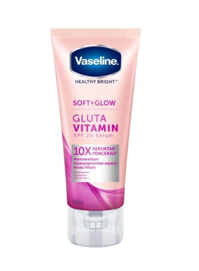 Vaseline Gluta Vitamin E Serum for Lightening Hyperpigmentation and Dark Spots with SPF 20++ - 180 ml
