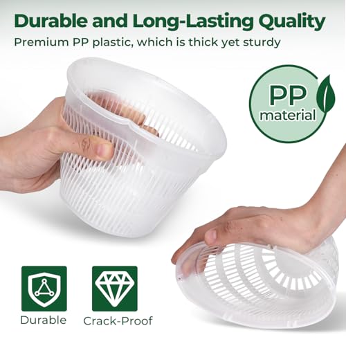 T4U Orchid Pot, 9 Pack Orchid Pots with Holes and Saucers for Repotting, 3 Each of 4.3, 5.5 and 6.3 Inch, Clear Plastic Flower Plant Pot for Indoor Outdoor Plants, Orchids Planter for Root Health - Image 4