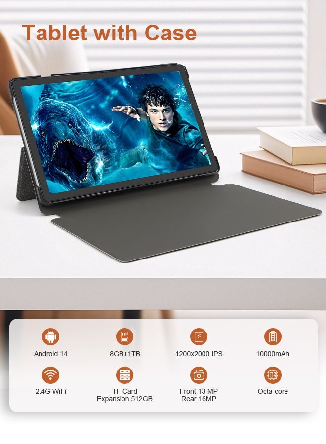 C Idea Tablet 10.36 Inch , WIFI Android Tablet Pc with 8GB+1TB, 2K Screen Educational Tablet with keyboard and Pen CM10016plus white - Image 2