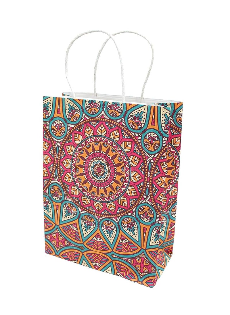 Skywalk Gift Bags - Small Paper Bags for Return Gifts - Party Favor Goodie Bags, Small Carry Bags Size 7.5x3.5x10 Inches for Gifting, Paper Gift Covers- Paper Bags (Pack of 5, Mandala)) 