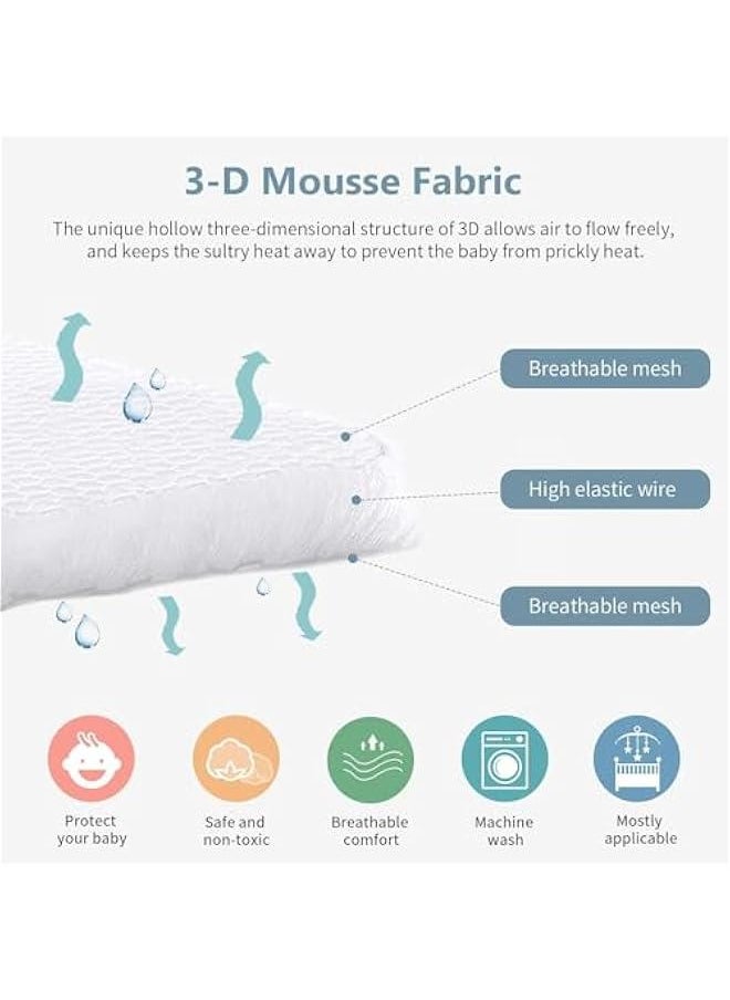 MIXDE Crib Rail Cover, Soft Reinforced Anti Collision Baby Crib Rail Guard,Breathable Mesh Cot Liner,Corner Cover Edge Protector Suit for Most Standard Bed (White)  - Image 4