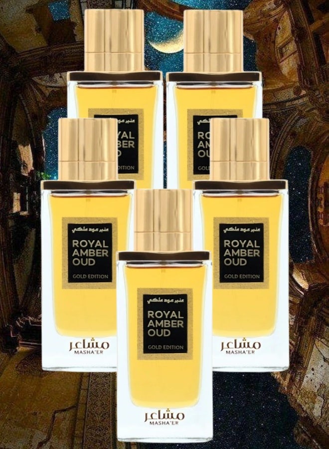 مشاعر 5 قطع عطر رويال عنبر عود 100مل - Image 1