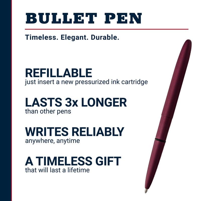 Fisher Space Pen Black Cherry Cerakote Finish Bullet Pen, Pressurized Ballpoint Pen, Compact Size, Writes Upside Down, Extreme Temperatures, Black Ink, Medium Point, Made in the USA - Image 2