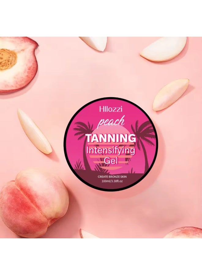 Hllozzi 100ml Peach Tanning Intensifying Gel for Men and Women Create Bronze Skin Extreme Intensive Tanning Soft Gel Tanning Lotion Accelerator Tanning Cream Self Tanner Gel for Skin Tanning Sunless Tanner  - Image 2