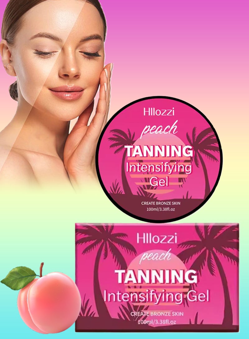 Hllozzi 100ml Peach Tanning Intensifying Gel for Men and Women Create Bronze Skin Extreme Intensive Tanning Soft Gel Tanning Lotion Accelerator Tanning Cream Self Tanner Gel for Skin Tanning Sunless Tanner  - Image 1