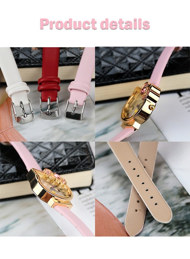 هالو كيتي مجموعة هدايا ساعة هالو كيتي للأطفال، ساعة وردية + سوار للبنات (هدية مثالية!) - Image 4