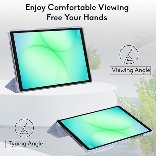 Robustrion Cover for Samsung Galaxy Tab A11 8.7 inch/Tab A9 8.7" Cover Case, Flip Stand Cover Case for Samsung Galaxy Tab A9 / A11 Tablet Cover with Transparent Back - Blue Grey - Image 3