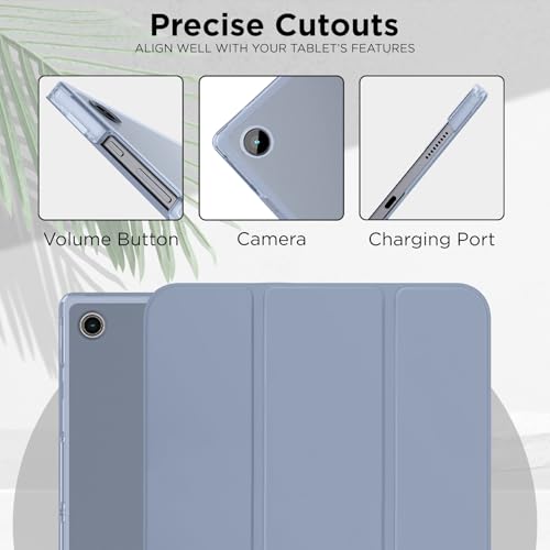 Robustrion Cover for Samsung Galaxy Tab A11 8.7 inch/Tab A9 8.7" Cover Case, Flip Stand Cover Case for Samsung Galaxy Tab A9 / A11 Tablet Cover with Transparent Back - Blue Grey - Image 4