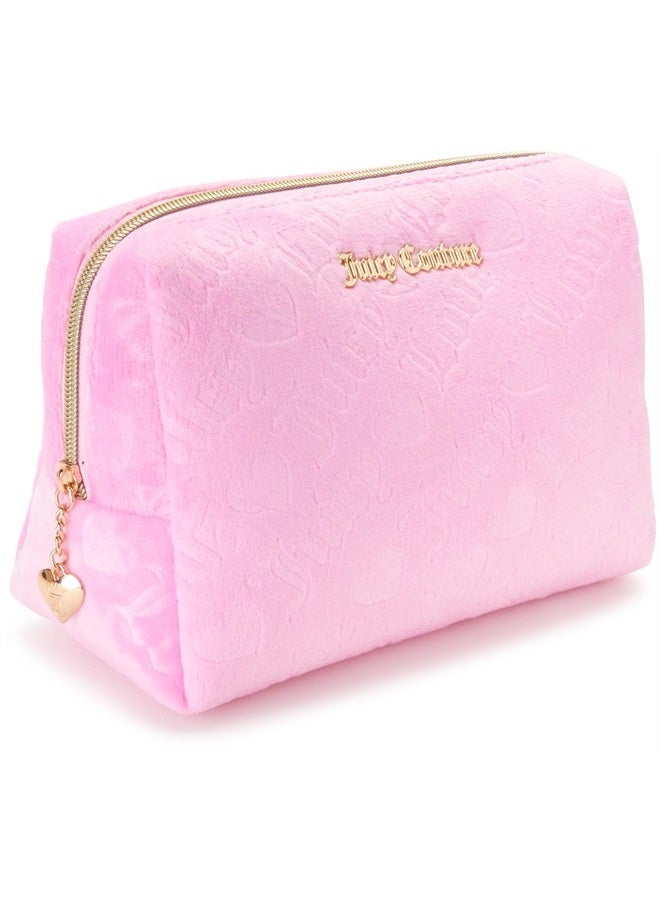 Juicy Couture حقيبة مستحضرات التجميل النسائية - حقيبة مكياج وأدوات تجميل للسفر، وردي - Image 1