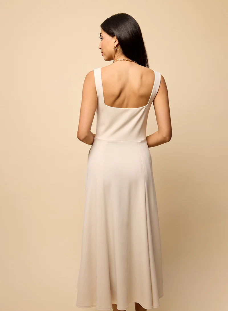 ليتل مسترس Casual Square Neck Midi Dress
