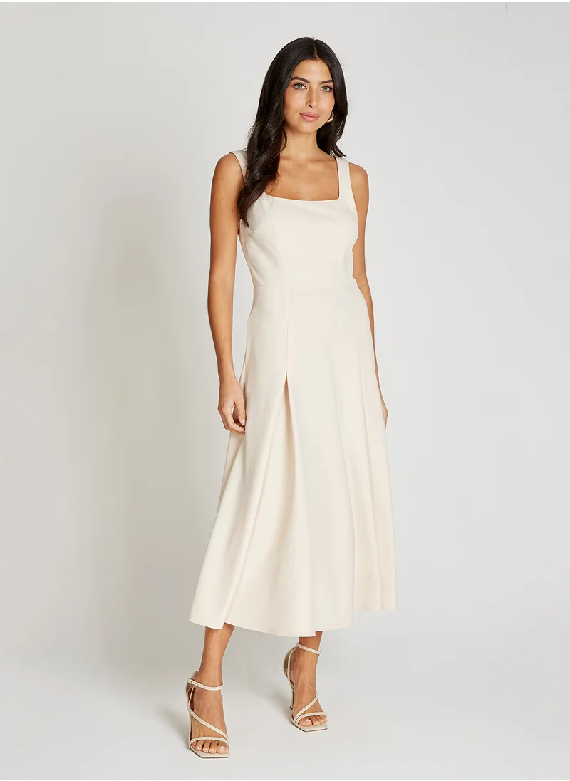 Little Mistress Flared Square Neck Maxi Dress